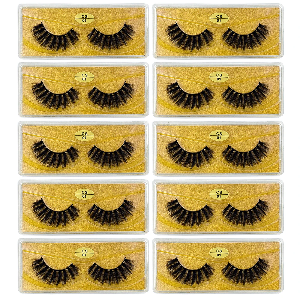 10 pares de pestañas postizas al por mayor 3D pestañas postizas naturales esponjosas maquillaje grueso a granel