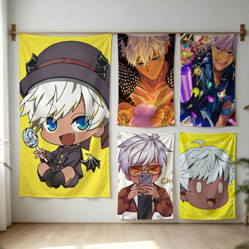 CUTE Game O-Obey Me  Mammon Flag Digital Printing Banner for Garage Wall Out Door Decoration
