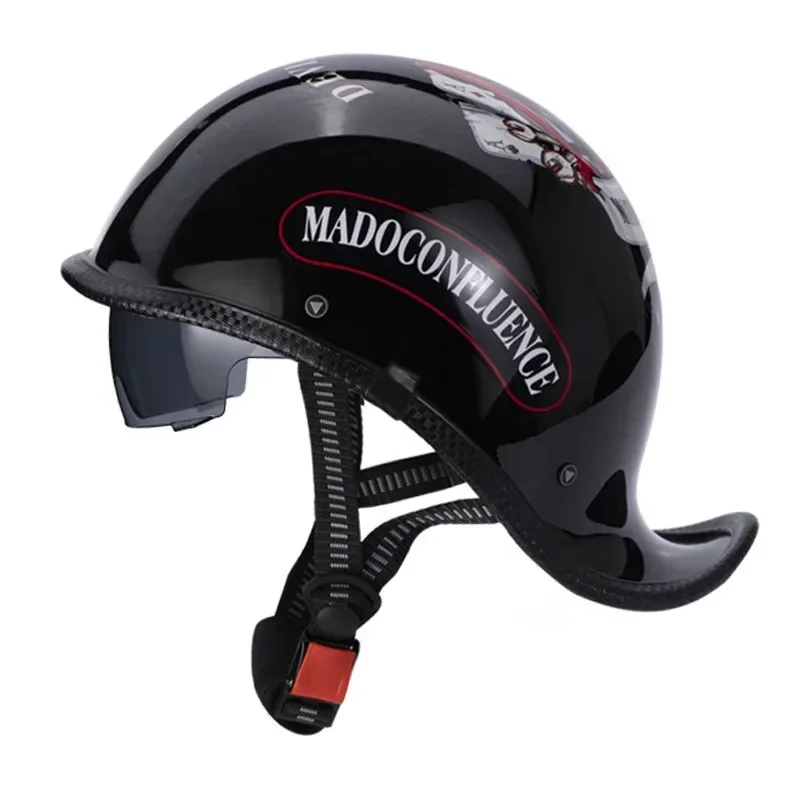 

Retro Motorcycle Half Helmet for Men & Women - All-Season Safety Helmet for Scooters & E-Bikes