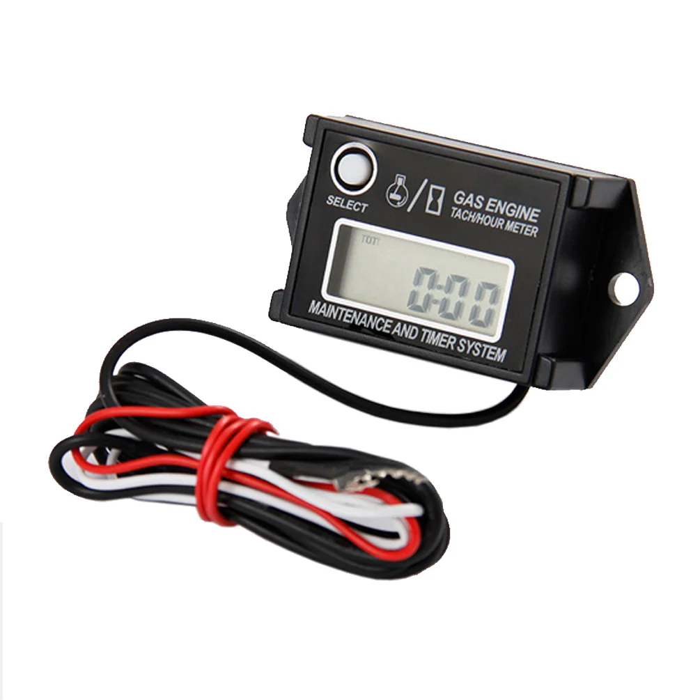 Inductive Tachometer Digital Hour Meter RPM Counter Resettable Meters for Gasoline Snowmobile Skis Motor Bike Lawn Mower Boat