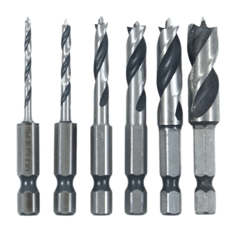 Furniture Repair Drill Bit Set, 6-Piece Brad Point Bits with 1/4 in Drive End for Pilot Holes, Hardware Mounting Top Sale