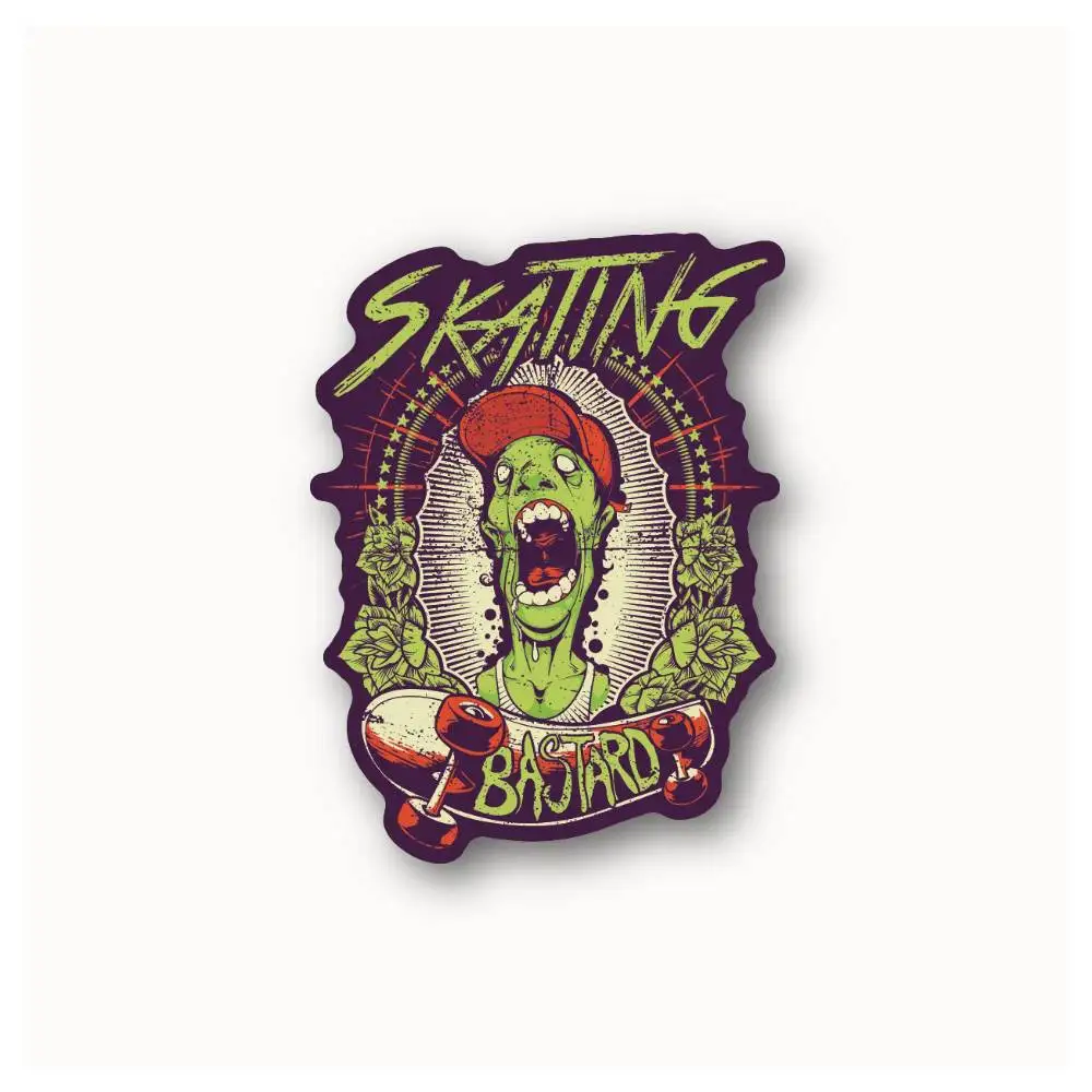 Skating Bastard Waterproof Stickers For Decorating Car Windows Motorcycles And Computers.