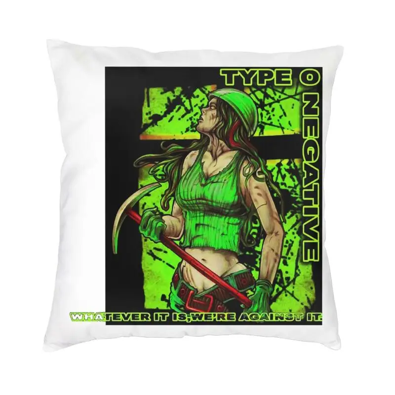 Heavy Metal Rock Logo O Type Negative Cushion Cover 45x45cm Home Decorative Printing Throw Pillow Case for Living Room Two Side