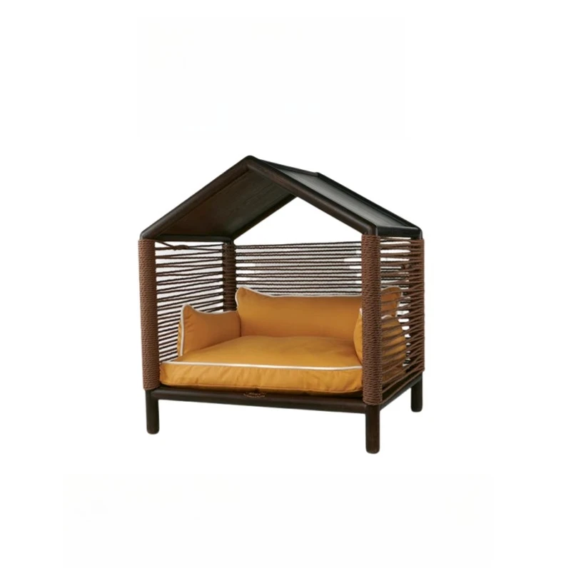 

Pet nest sofa wooden house solid wood ash log cat and dog universal cat nest villa