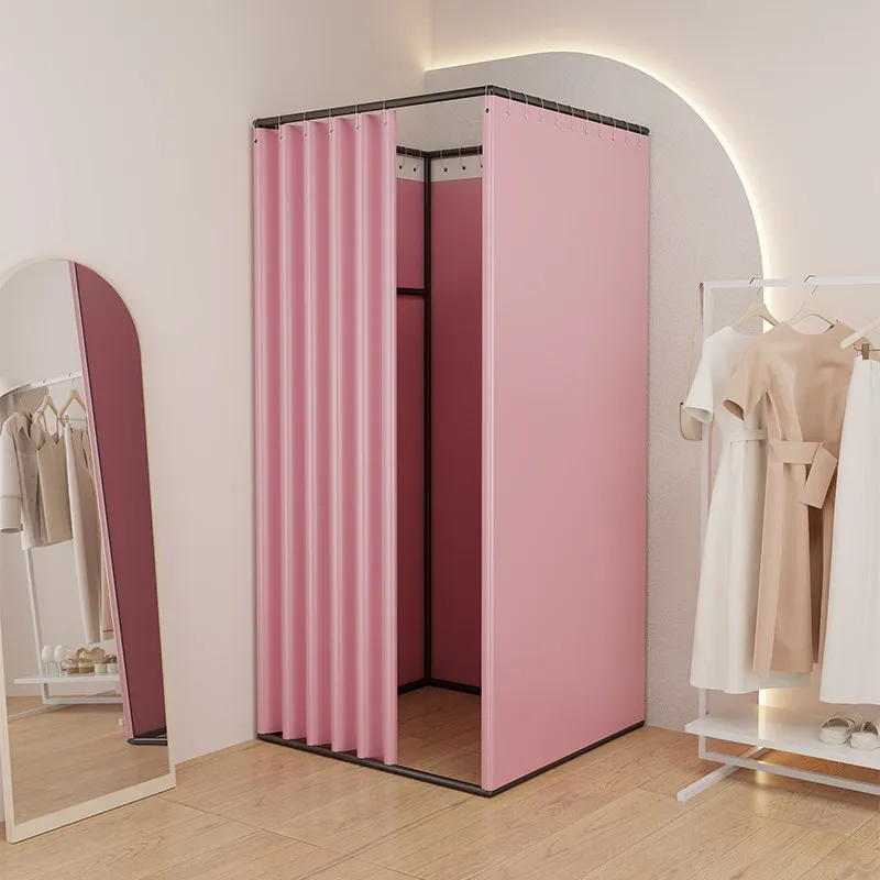 Room Temporary Movable Fitting Door Curtain Clothing Store Floor-standing Simple Dressing Room Track Changing Room Portable