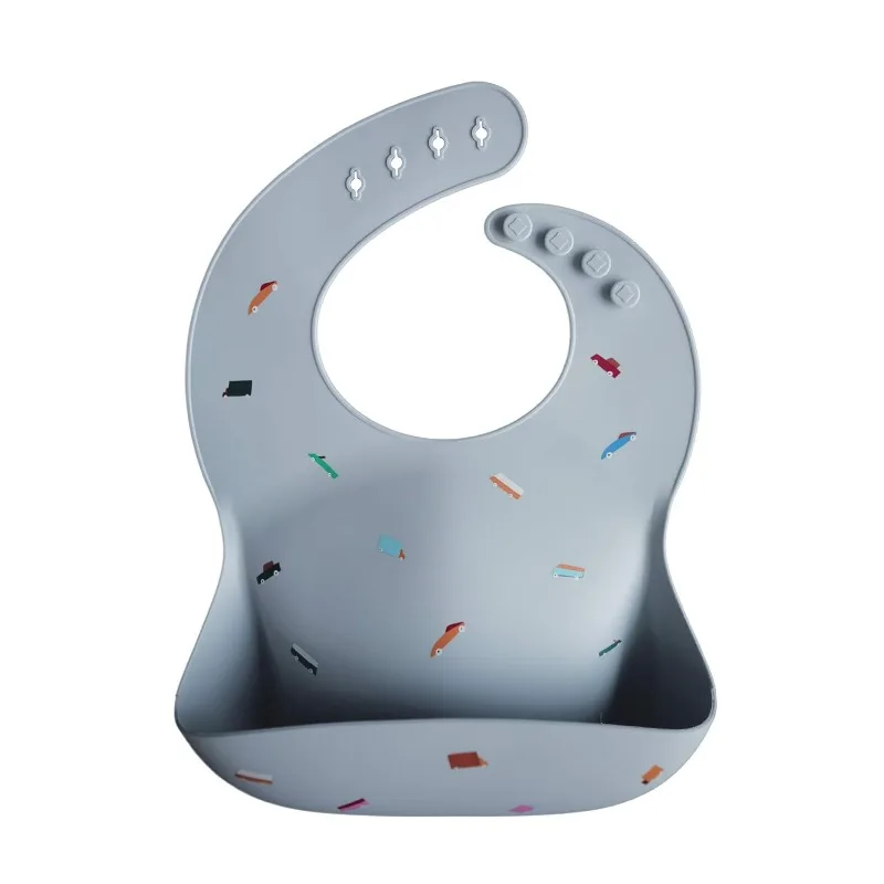 New Hot Adjustable Fit Waterproof Silicone Baby Bib with Crumb Catcher Pocket Easy To Clean and Comfortable To Wear