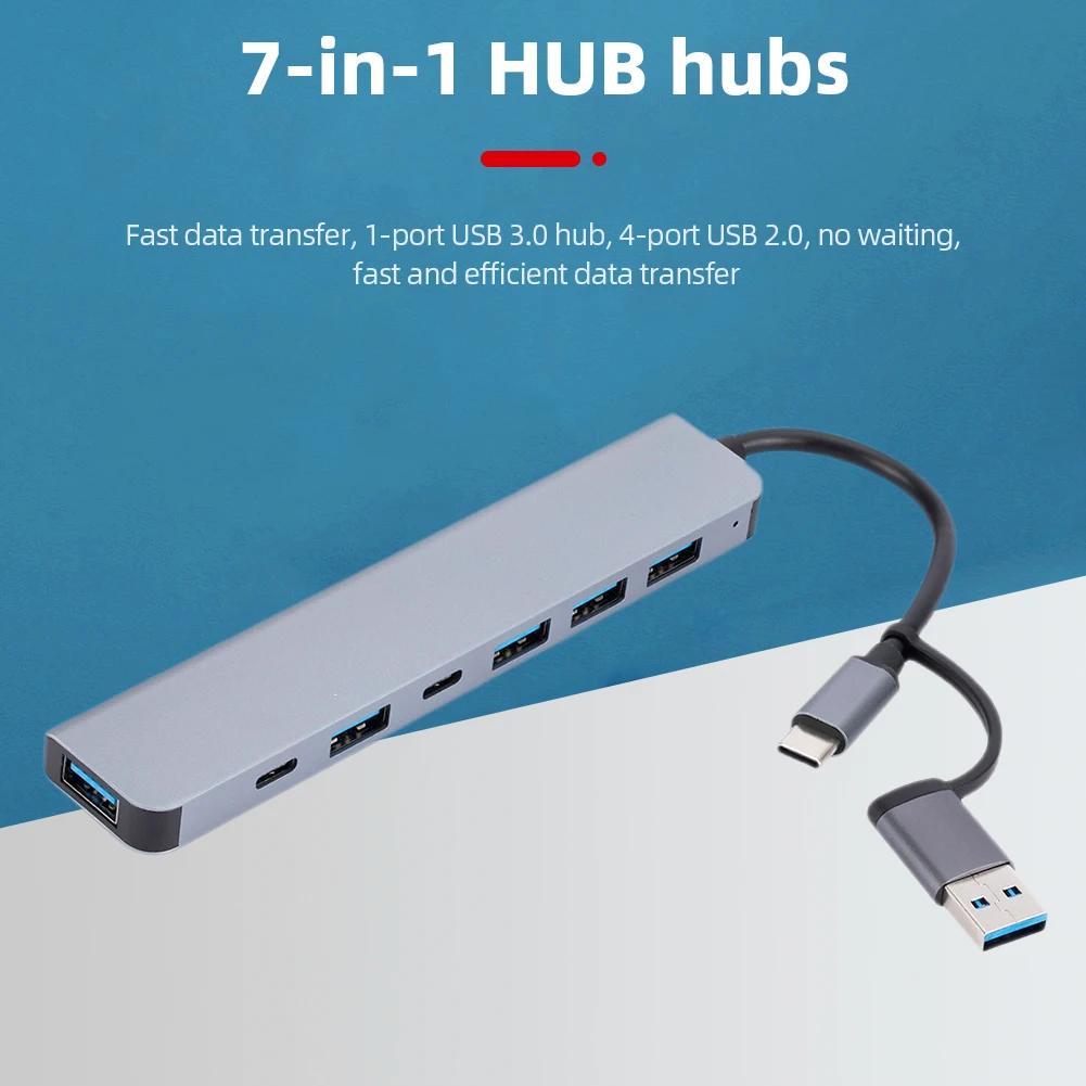 USB C Hub Type C 4/5/7 Port Multi Splitter Adapter OTG USB Power Adapter High Speed Transmission USB Splitter for Macbook Laptop