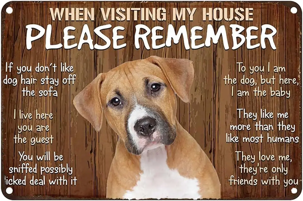When Visiting My House Please Remember Boxer Dog Tin Sign Vintage Wall Decoration Home Garden Cafes Kitchen Man Cave Art Metal S