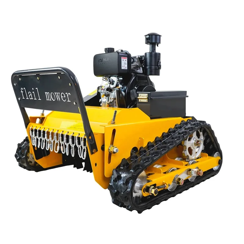 Industrial-powered Robotic Lawnmower 750W*2 Power Remote Control Tracked Design 0-4km/h Forward Speed Cutting Widths