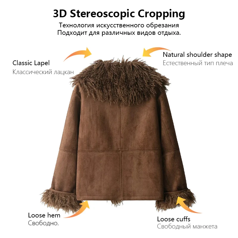 معطف نسائي من الفرو الصناعي لخريف وشتاء 2025 سترات عصرية جديدة معطف سميك للنساء سترة أنيقة غير رسمية للسيدات #2