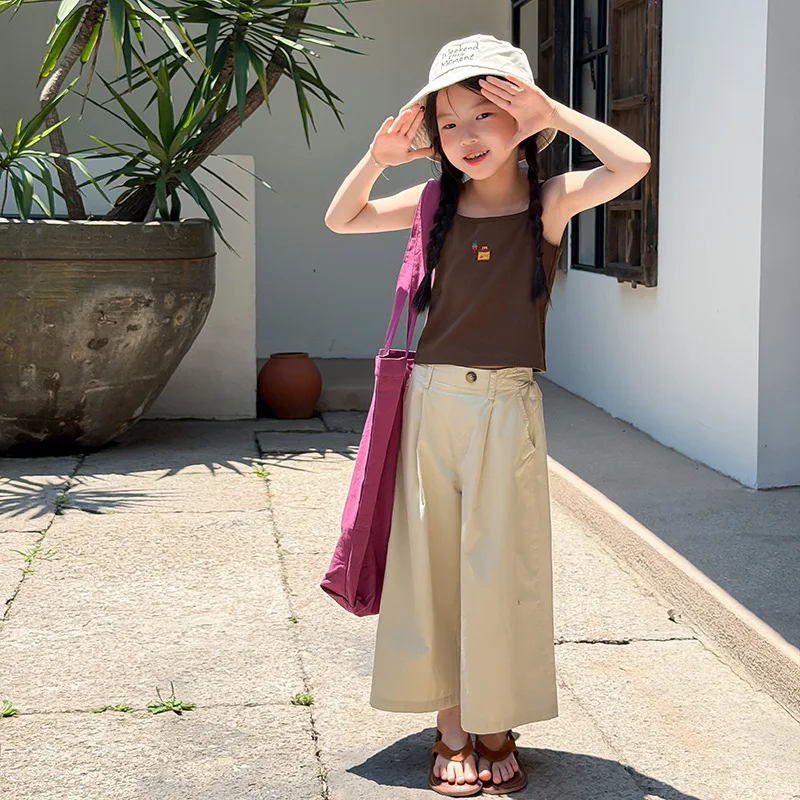 Children Small Camisoles Home Interior Single Wear Soft Elastic Cartoon Camisole Vest 2026 New Girls Versatile Top