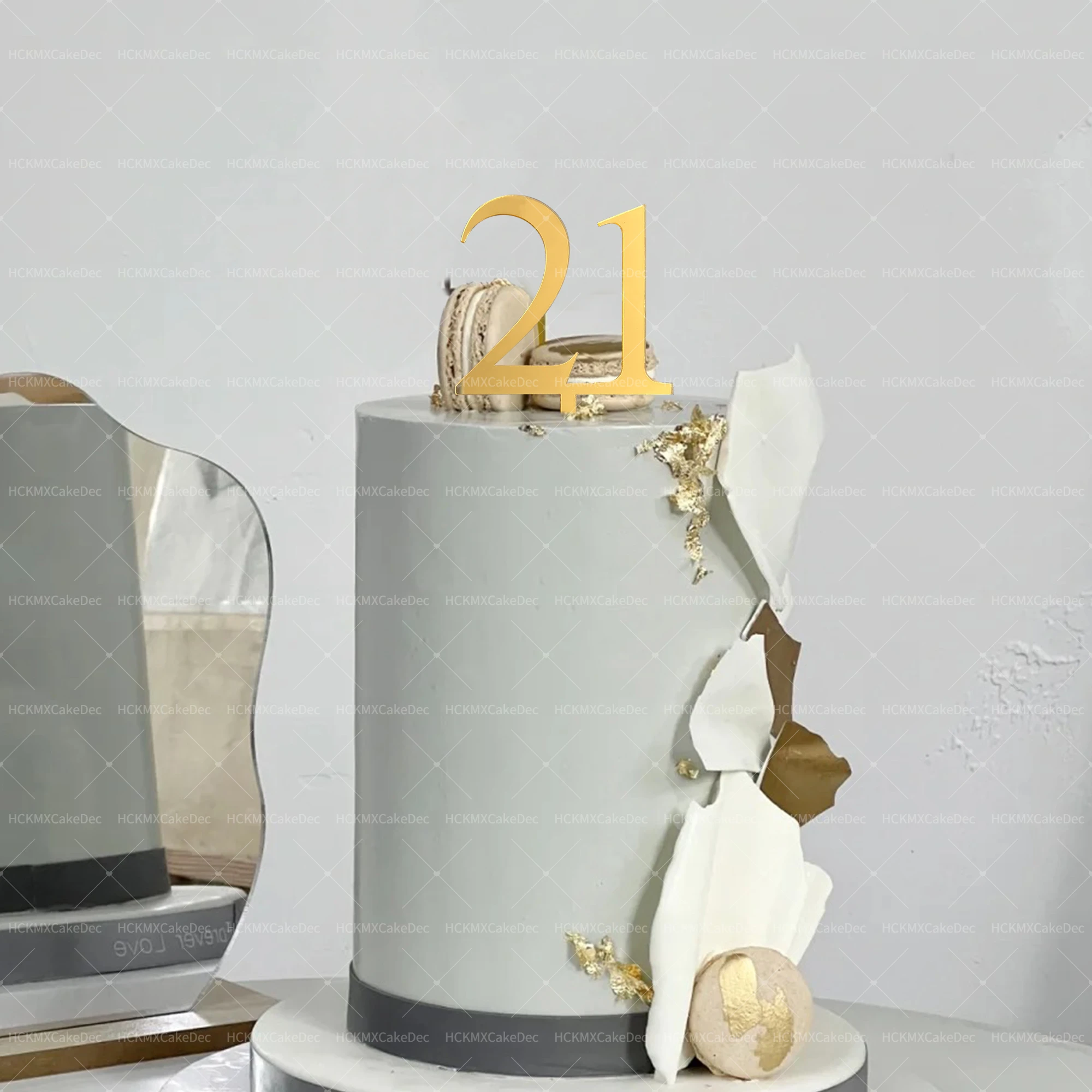 3 Stück goldene Acrylzahlen 18 21 30 40 50 60 70 Kuchenaufsatz, für Geburtstagsfeier DIY Kuchen Dessert Dekoration Lieferungen – Detail 5