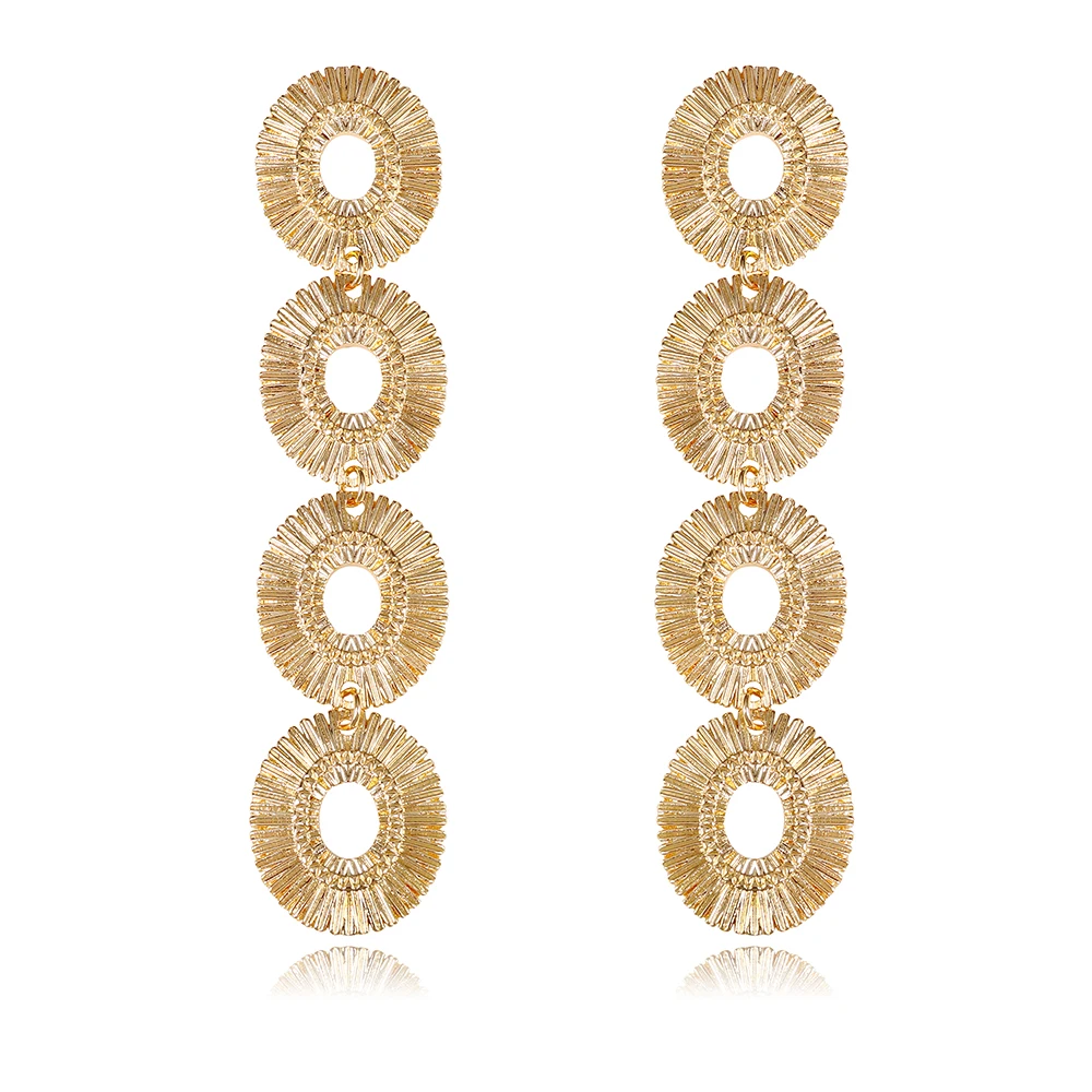 SISSLIA Wholesale Retro Earrings For Woman Gold Silver Color Long Earrings