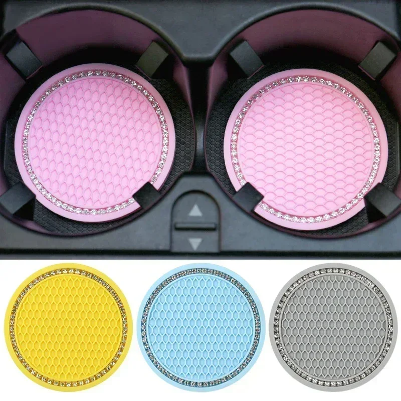 

2pcs Car Universal Interior High-end Fashion Camellia Silicone Storage Water Coaster Car Anti-wear Pad Decorative Supplies