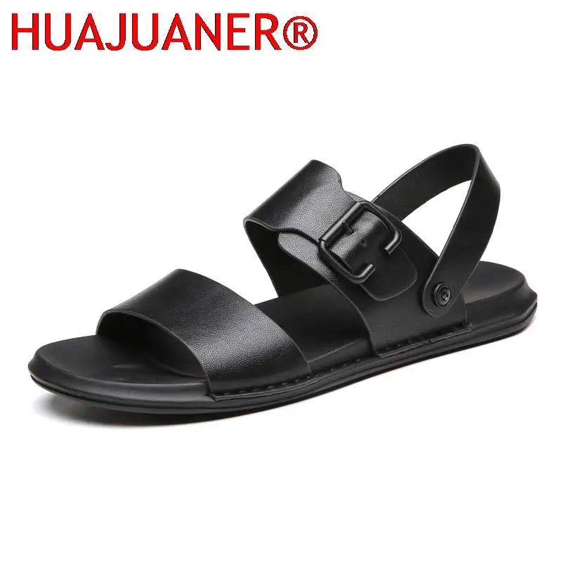 

New Summer Sandals Men Genuine Leather Cool Slippers Man Comfortable Classic Luxury Sandals Men's Beach Shoes Male Casual Shoes