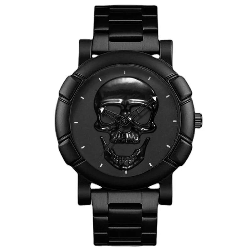 3D Skull Watches Men Fashion Casual Stainless Steel Quartz Clock Male Outdoor Sports Military Wristwatch Relogio Masculino Hot