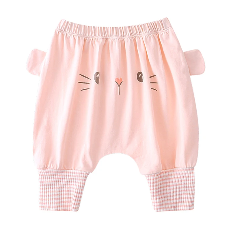 Cute and Comfy: Children's Cartoon Cat Printed Trousers in Soft Cotton, Perfect for Boys and Girls Ages 1-4