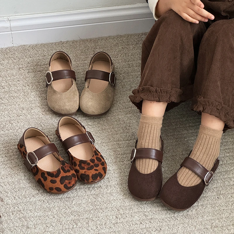 

Kids Strappy Leather Shoes for Girls 2025 New Autumn Toddler Party Shoes Soft Sole Classic Retro Classic Kids School Dance Flats