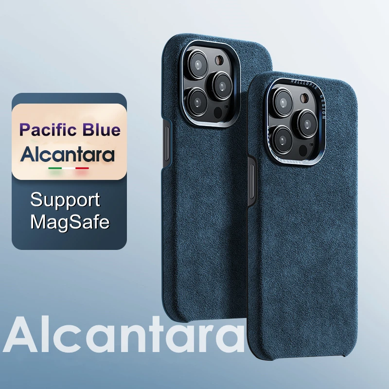 Magnetic Alcantara Leather Case for iPhone14 Pro Max Luxury Business Shockproof Cover for iPhone 12 13 Pro Max