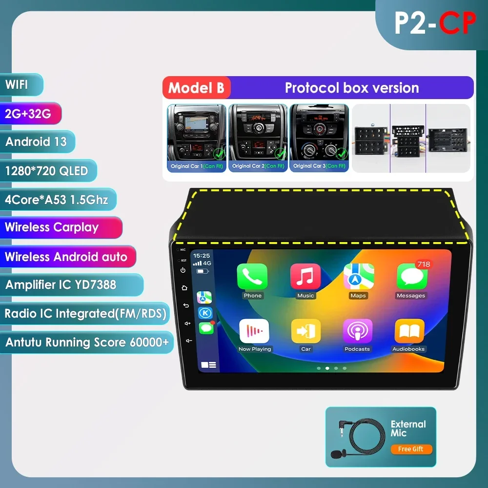 OSSURET 6115 Android autoradio voor Fiat Ducato 3 Citroen Jumper 2 Peugeot Boxer 2 2016-2022 Carplay multimediaspeler GPS