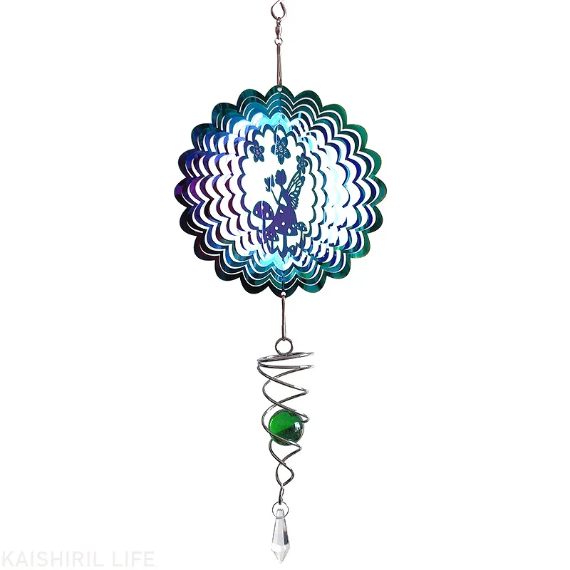 Rotating Outdoor Garden Decorations Wind Chimes Colorful Butterfly Fairy Balcony Wind Spinner Kawaii Home Wall Decor Pendants