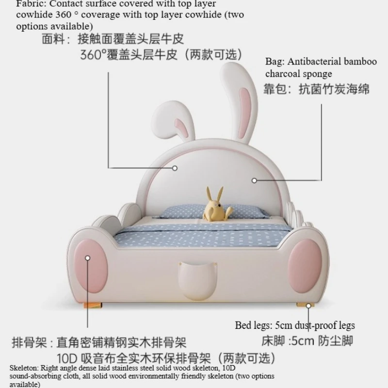 g*-135x200cm frames full size bed luxury king twin bedroom single bed wooden frame Slide leather protection Headboard furniture