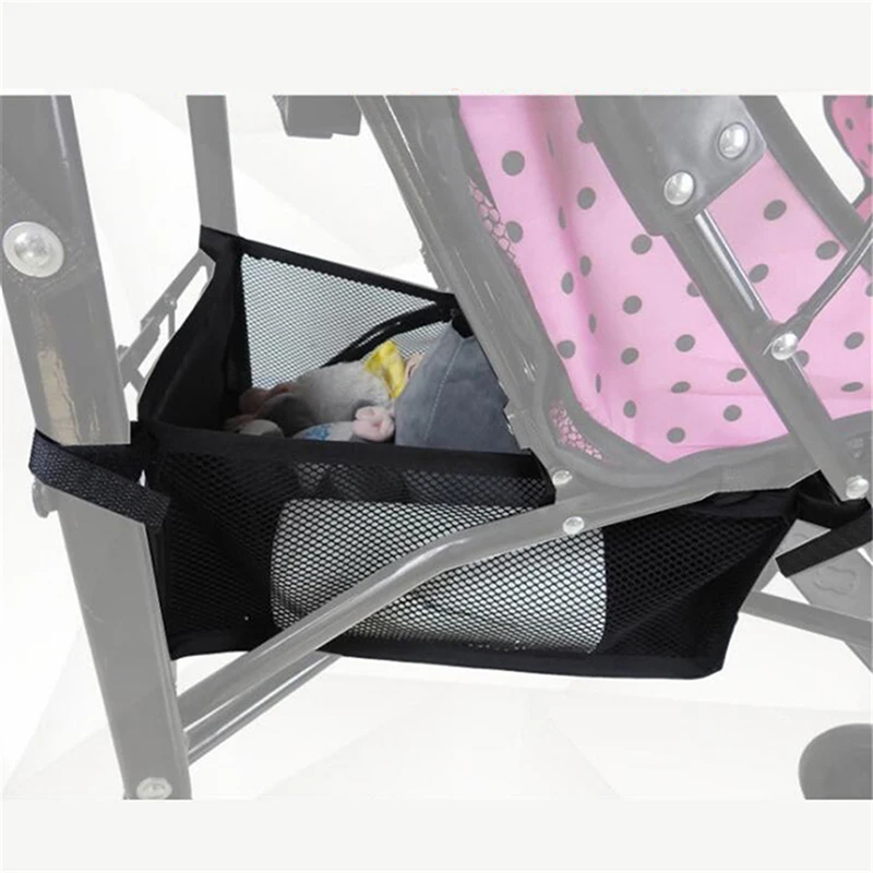 Portable Baby Stroller Basket Newborn Stroller Hanging Basket Infant Stroller Accessories Pram Bottom Basket Organizer Bag