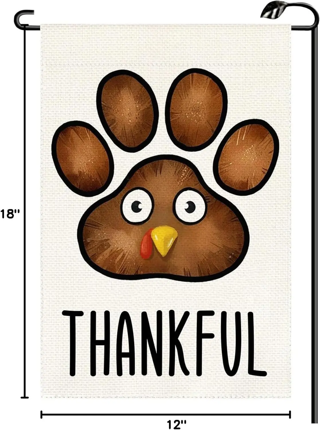 Thanksgiving Turkey Paw Garden Flag 12x18 Inch Vertical Double Sided Autumn Fall Harvest Thankful Small Flags Farmhouse Outs jjp