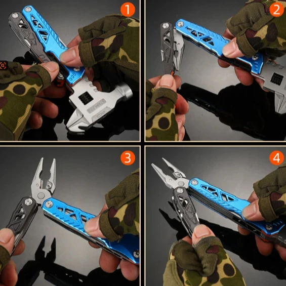 Multi Functional Folding Manual Combination Hammer Pliers Portable Outdoor Emergency Household Tool