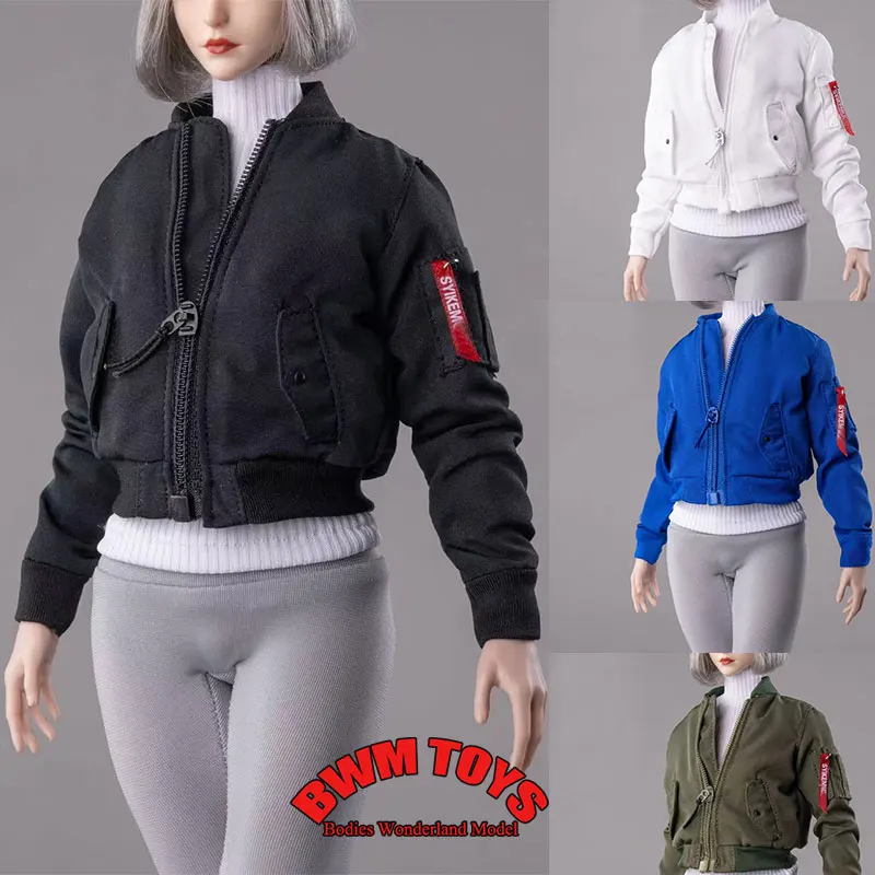 

In Stock CTC-010 1/6 Scale Female Soldier Trendy Casual Zipper Flying Cotton Jacket Model Clothes For 12Inch Action Figure Body