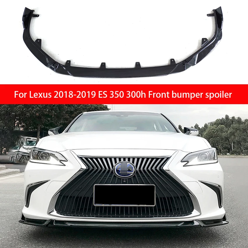 

For Lexus ES 2018 2019 2020 Decoration Modified Trim Styling Body Kit Facelift Front Bumper Lip Chin Deflector Protector Guard