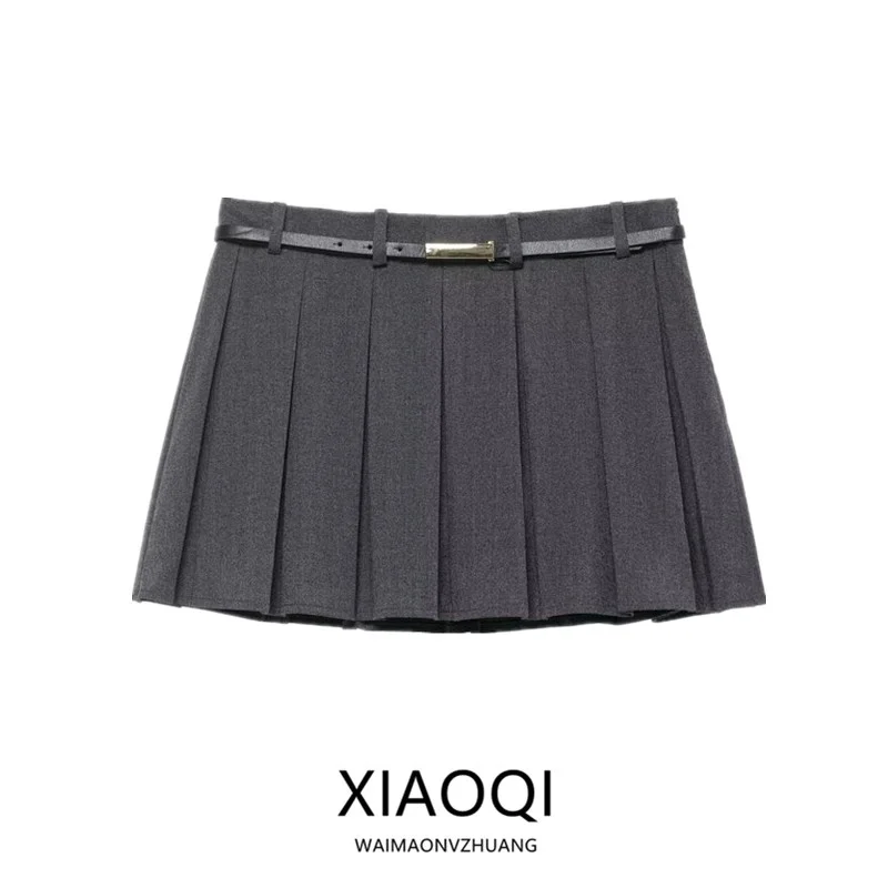 شتاء جديد وصول المرأة Faion تصميم عالية الخصر مربوط مطوية تنورة السراويل تنوعا Ci تخفيف عالية الخصر مطوي تنورة