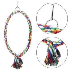 1Pc Bird Parrot Circle Ring Rope Perch Stand Swing Chewing Toy Birdcage Decoration Accessory