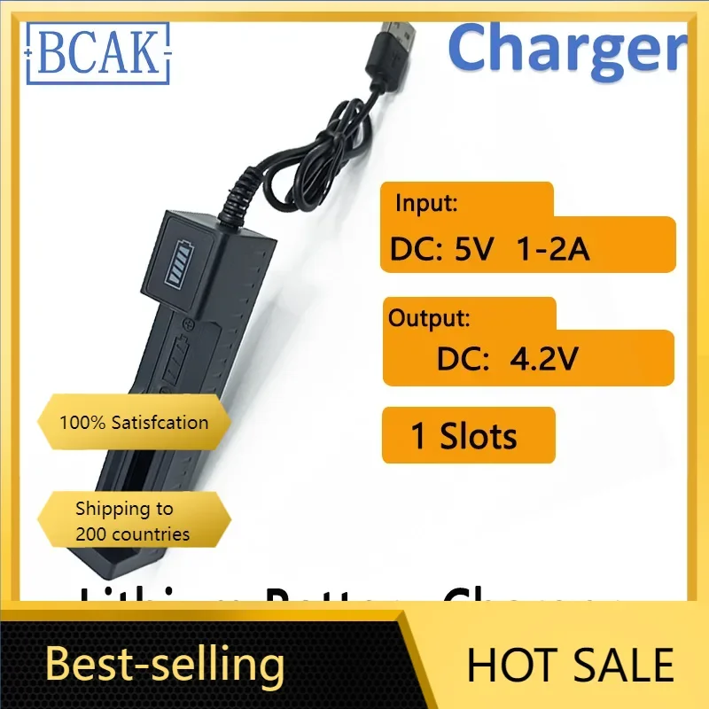 4.2V Plastic Battery Charger with LED Indicator  for Li-ion Lithium Battery 18650 26650 25500 16340 14500 10440 17500 14430