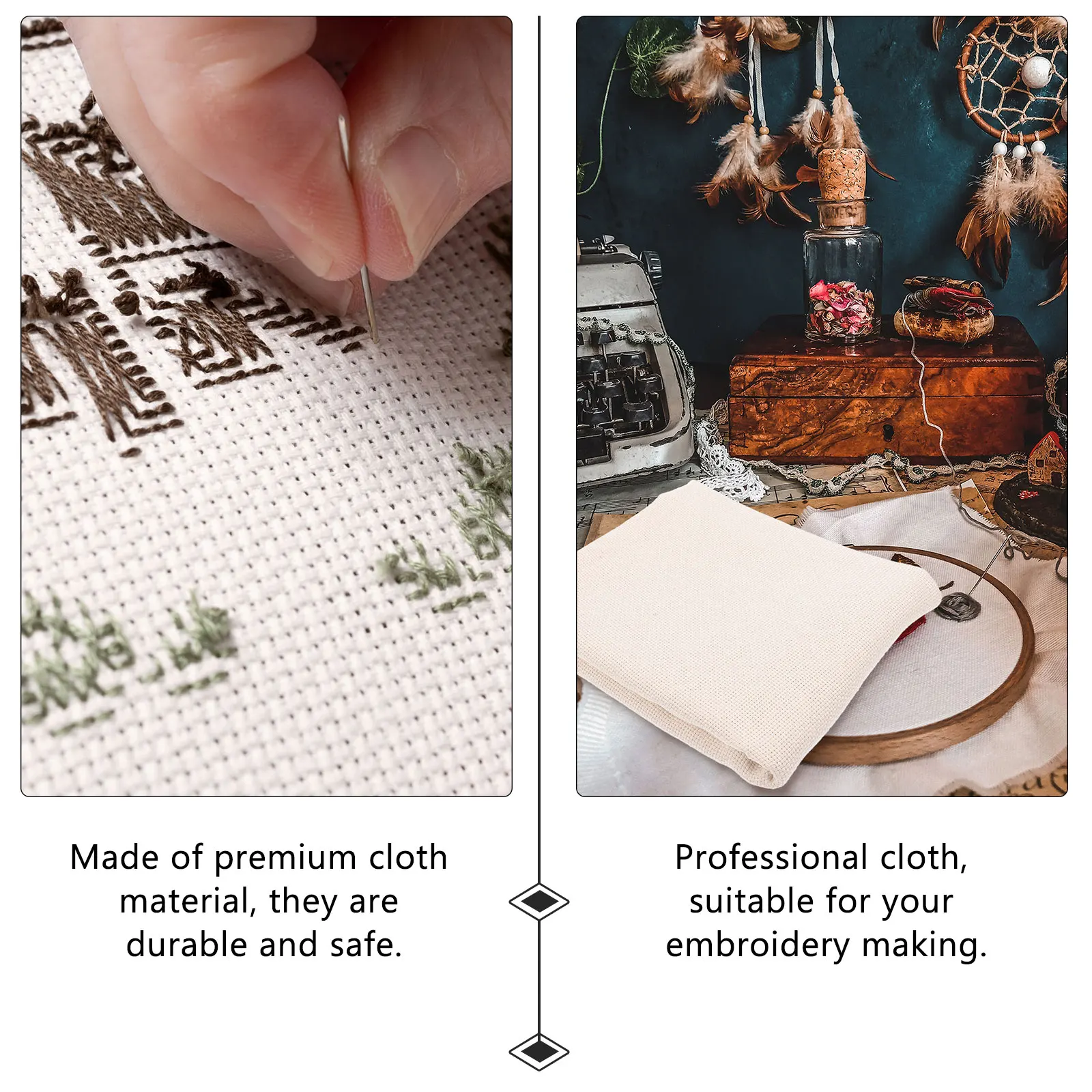 

The Embroidered Wool DIY Materials Woman Embroidery Cross Stitch Cloth Fabric Punch Needle