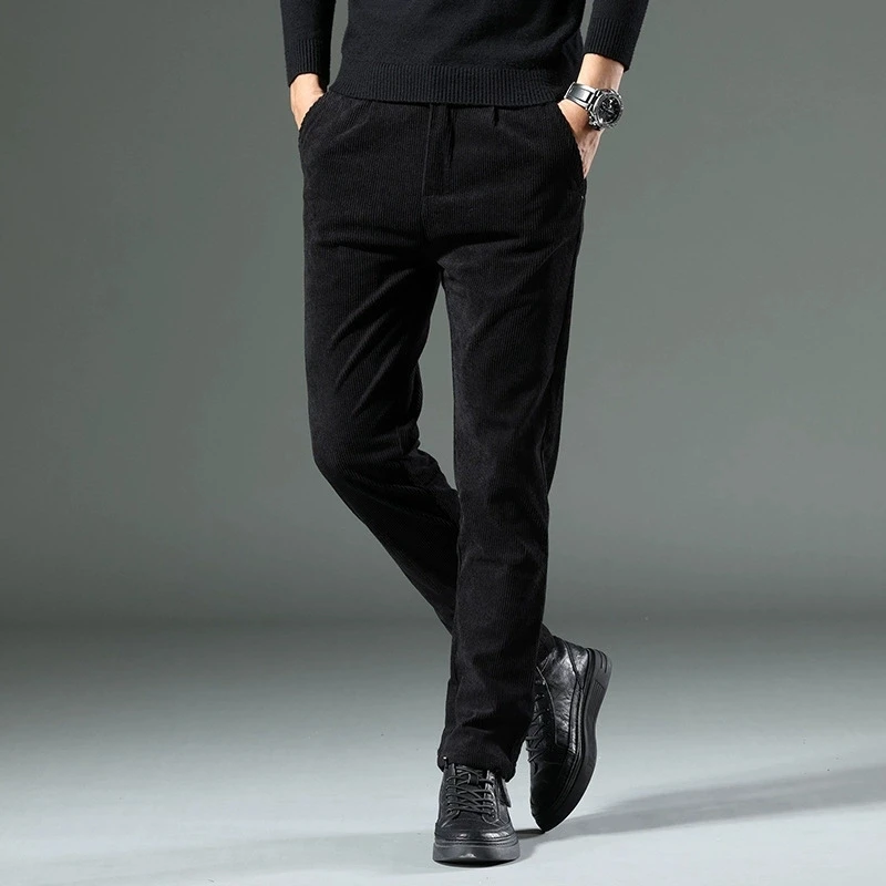 Pantaloni di velluto a coste da uomo autunno e inverno Nuovi abiti da uomo Pantaloni casual slim fit elasticizzati Pantaloni da lavoro da uomo d'affari di moda