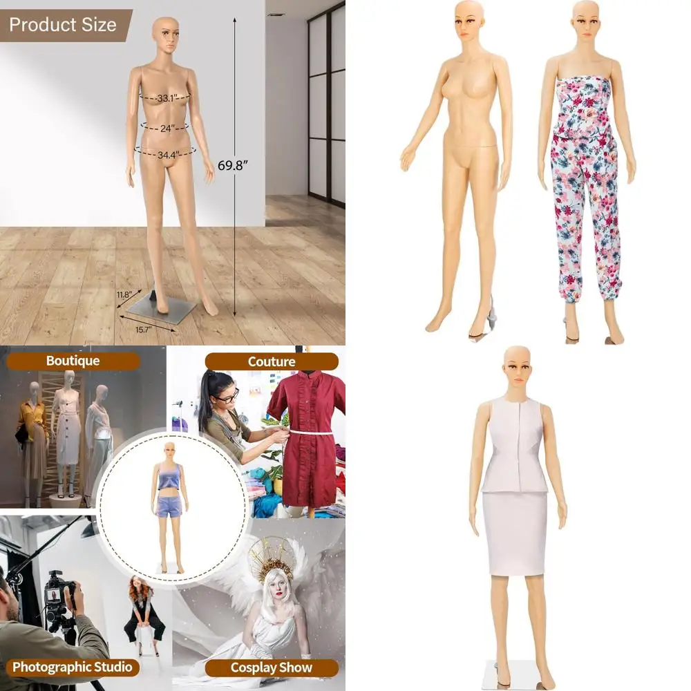 

69 Adjustable Full Body Mannequin Stand for Sewing, Dressmaking, and Display