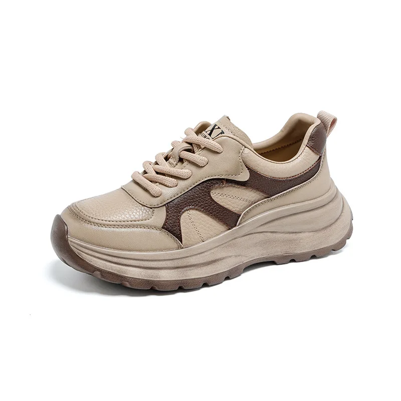 

Новые осенне-зимние удобные туфли из коровьей замши на толстой подошве 5 см, универсальная легкая женская обувь на шнуровке