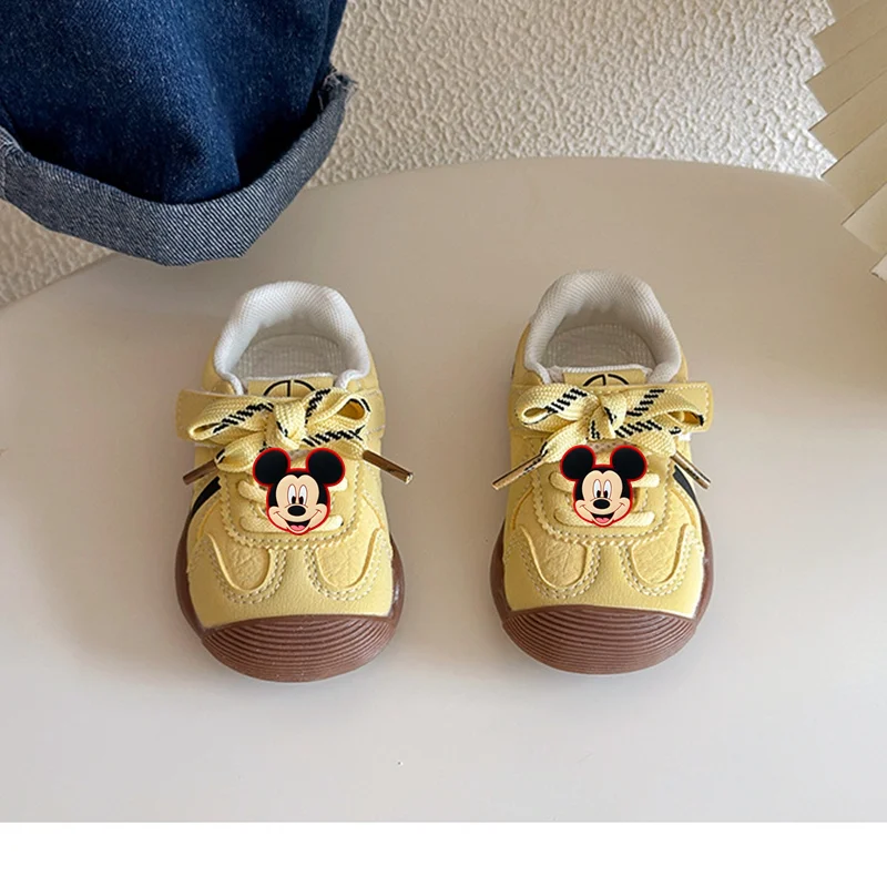 

Disney Mickey Mouse Baby Toddler Shoes 0-3 Years Old Spring Autumn New Infant shoes Leather Non-slip Sports Shoes for Boy Girl