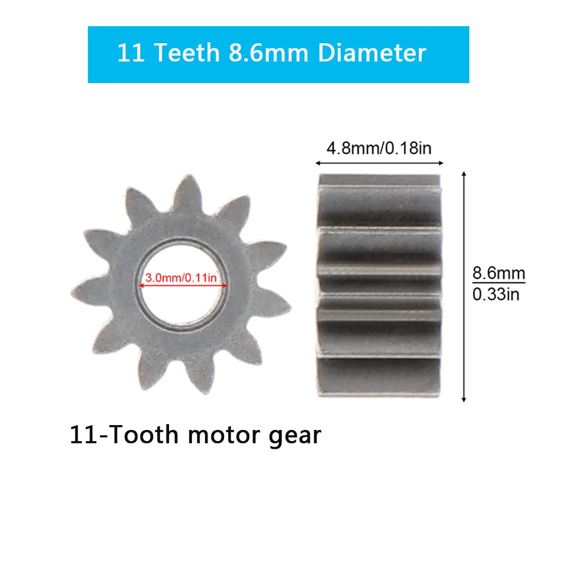 1pc Motor Gear 9 /11 /12 /13 /14 /15 Teeth Replaceable Motor Gear for RS550 10.8V / 12V / 14.4V / 16.8V / 18V / 21V DC Motor