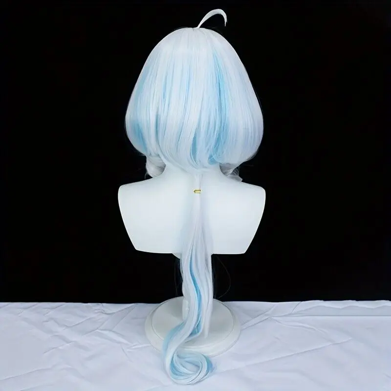 อะนิเมะเครื่องแต่งกายวิกผมสีขาววิกผมหยิกสั้นยาว Pigtail วิกผมสังเคราะห์คอสเพลย์