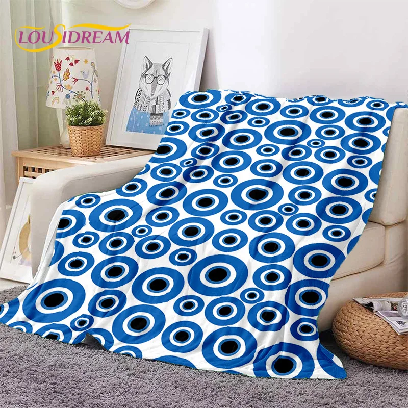 3D Evil Eye Turkey Blue Nazar Eye of Horus Soft Flannel Blankets,Throw Blanket Comfortable Blanket for Picnic Beds Sofa Bedroom