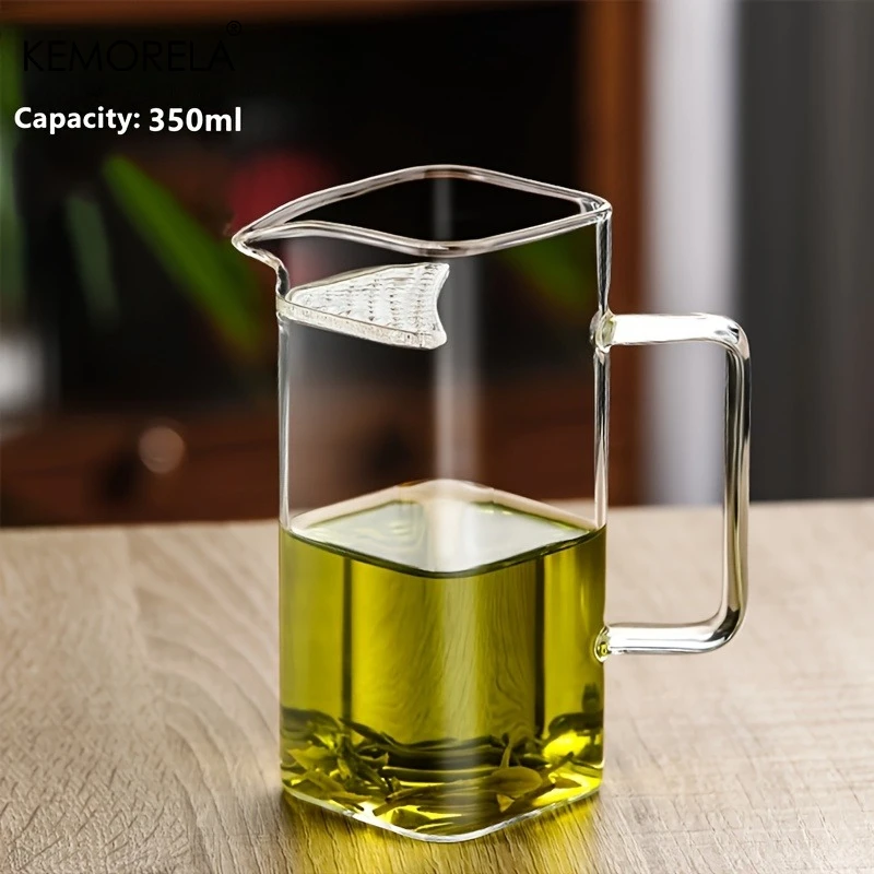 

1PCS Thick Borosilicate Glass Tea Cup 2-in-1 Teapot with Integrated Infuser Versatile Mug for Leaf Tea Or Tea Bags for Office
