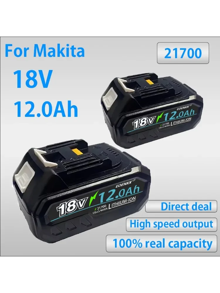 For Makita 18V 12Ah Rechargeable Battery 21V 21700 Li-ion Cell Suitable For Makita Power Tool BL1860 BL1880 BL18100