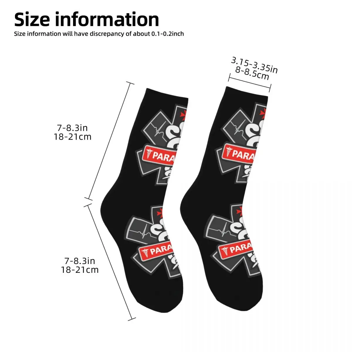 Fashion Men Socks Hip Hop EMT Star Of Life Paramedic Sock Paramedic Medic Ambulance Sport Stockings Spring Summer Autumn Winter