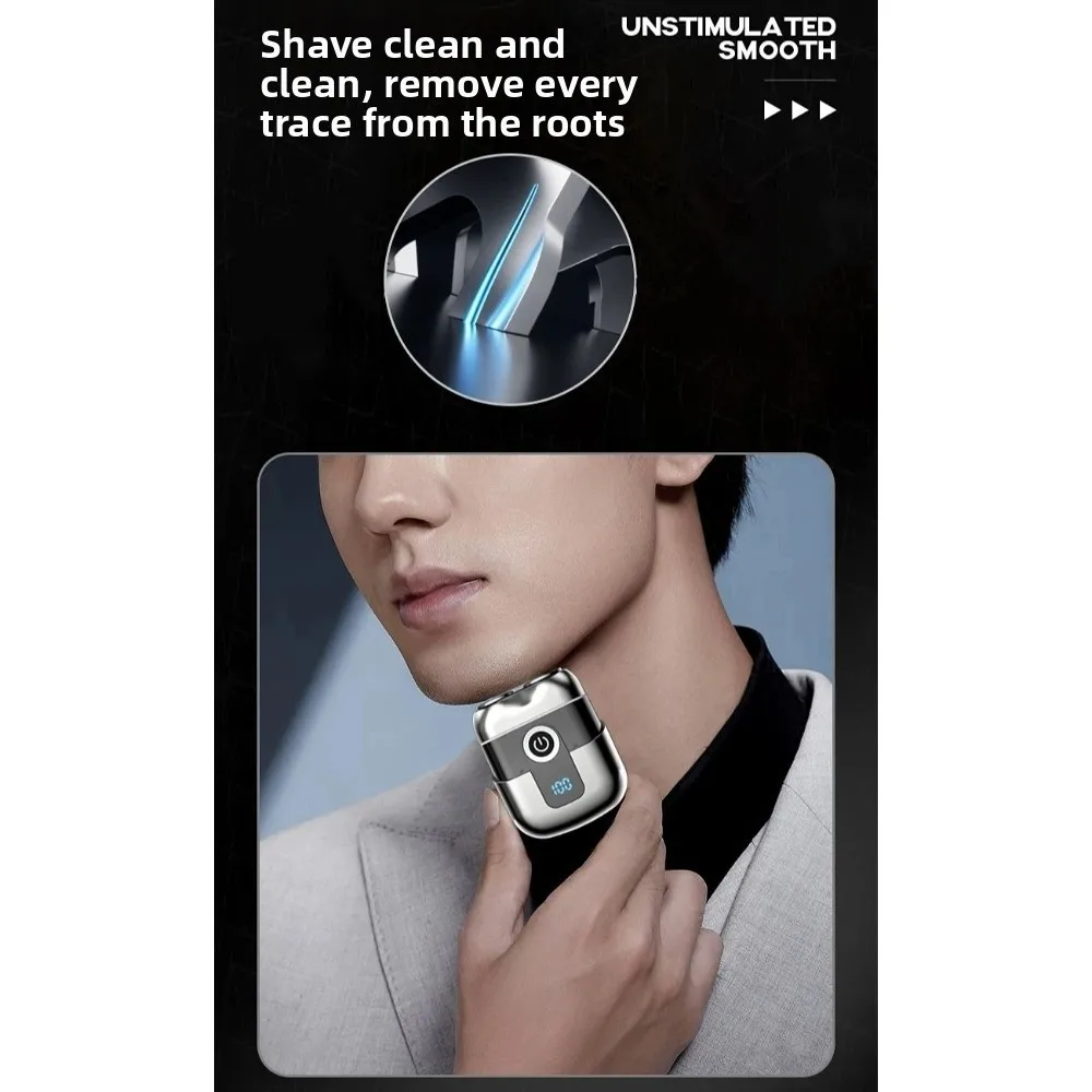 USB Rechargeable Mini Electric Shaver Magnetic Floating Type-C Charging Portable Facial beard grooming Silent Operation