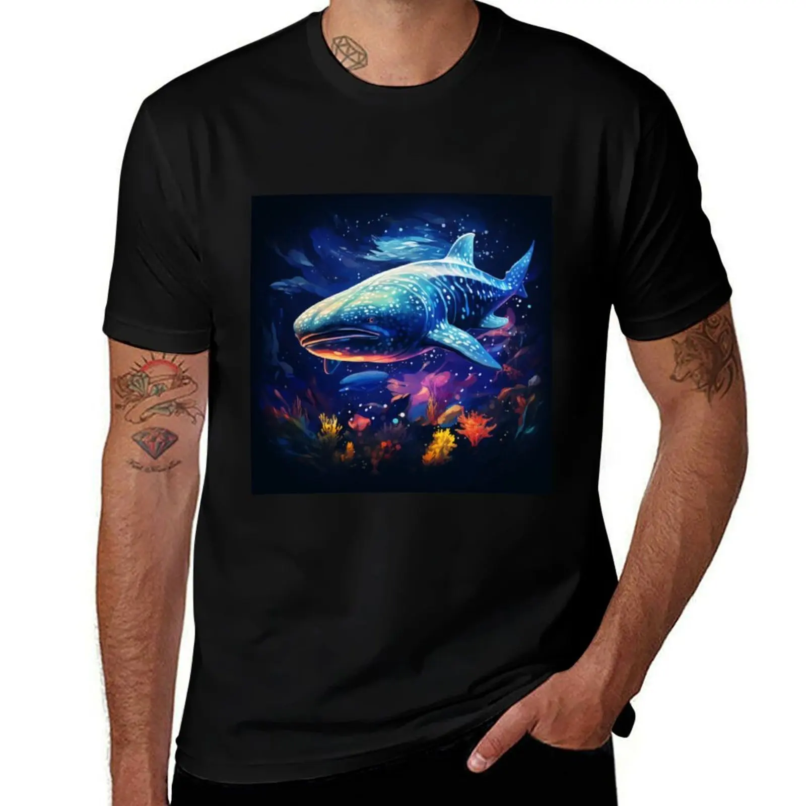 

Cosmic Whale Shark T-Shirt anime clothes blue archive Blouse oversize t-shirts man luxury clothes men