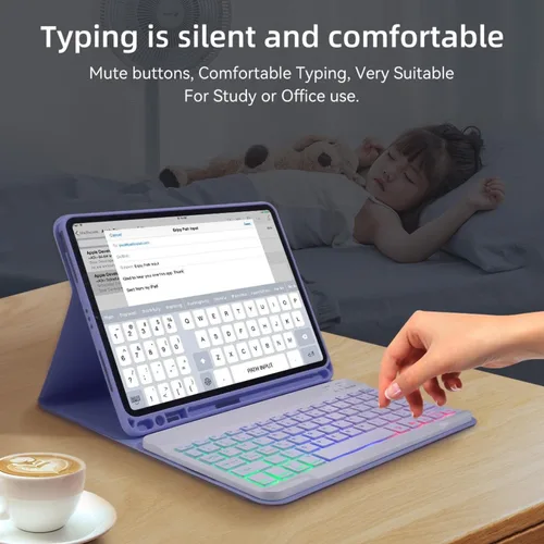 Imagen 2 del producto Para iPad funda con teclado retroiluminado para iPad 10,2 9 8 7th Gen iPad 10th Air 3 10,5 Pro Air 4th 5th 10,9 Pro 11 12,9 9,7 5 6th cubierta