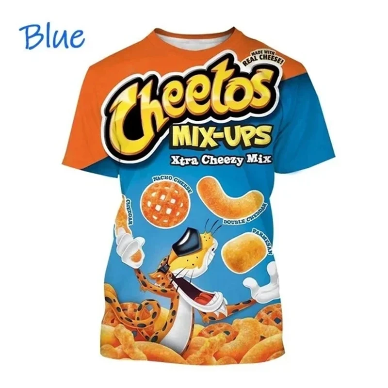 New Funny Cheetos CRUNCHY Food Print T-Shirts 3D Men/Women Fashion Hip Hop Tee Shirts Casual Short Sleeved Cool Kid Top Clothing