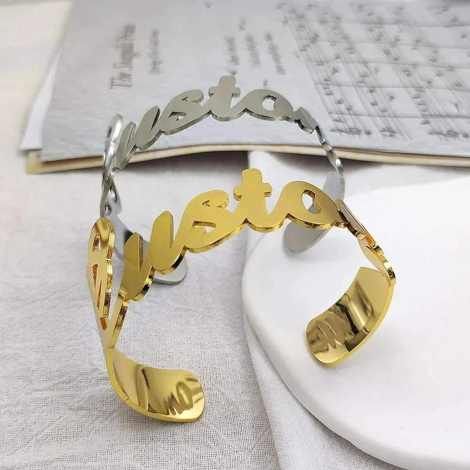 

Amaxer Custom Name Charm Cuff Bangles For Women Kids Personalized Stainless Steel Customized Letter Waterproof Infinity Jewelry